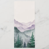 Misty Mountain Forest bruiloft Menu (Achterkant)