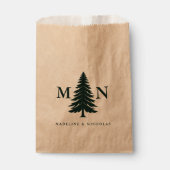Misty Mountain Forest Green Pine Tree Wedding Bedankzakje (Voorkant)