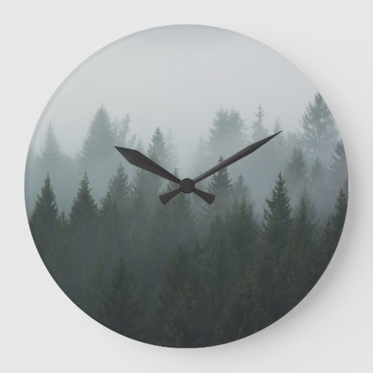Misty Mountain Forest herfstmist Grote Klok (Voorkant)