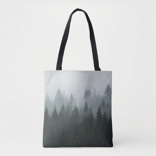Misty Mountain Forest herfstmist Tote Bag (Voorkant)