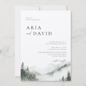 Misty Mountain Forest Rustic Wedding Invitation Kaart (Voorkant)