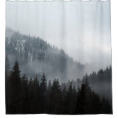 Misty Mountain Forest: Schilderachtig landschap Ui Douchegordijn (Voorkant)