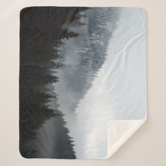 Misty Mountain Forest: Schilderachtig landschap Ui Sherpa Deken (Voorkant)