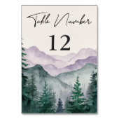 Misty Mountain Forest Waterverf bruiloft Kaart (Achterkant)