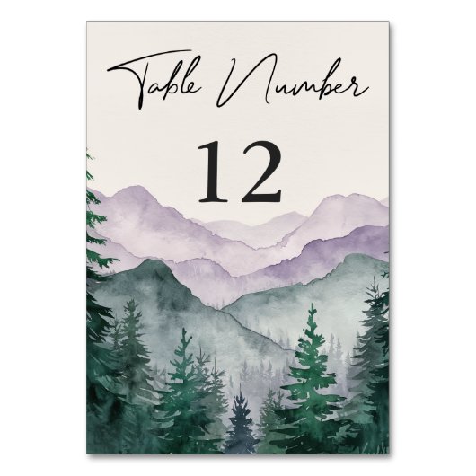 Misty Mountain Forest Waterverf bruiloft Kaart (Voorkant)