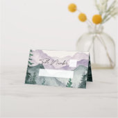 Misty Mountain Forest Waterverf bruiloft Plaatskaartje (Voorkant)