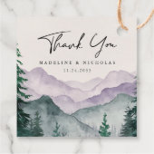 Misty Mountain Forest Wedding Bedankt Bedankjes Labels (Achterkant)