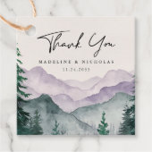 Misty Mountain Forest Wedding Bedankt Bedankjes Labels (Voorkant)