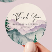 Misty Mountain Forest Wedding Bedankt Ronde Sticker