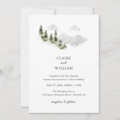 Misty Mountain Forest Wedding Invitation Kaart (Voorkant)