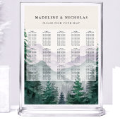 Misty Mountain Forest Wedding Seating Chart Poster