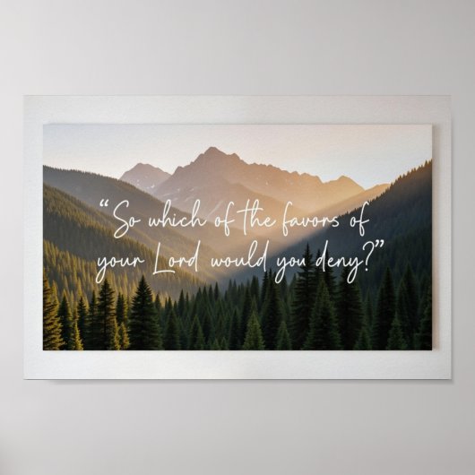 Misty Mountain Islamic Poster | Nature & Faith Wal (Voorkant)