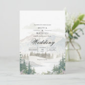 Misty Mountain Landscape Wedding Kaart (Staand voorkant)