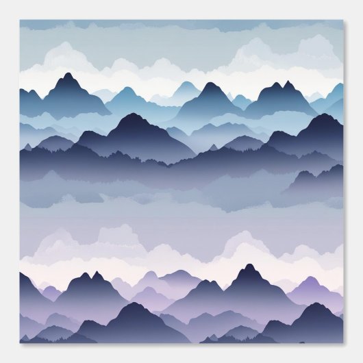 Misty Mountain Landschap Peel en Stick Behang (Voorkant)