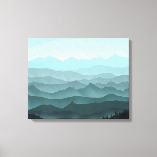 Misty Mountain Layers Canvas Afdruk (Voorkant)