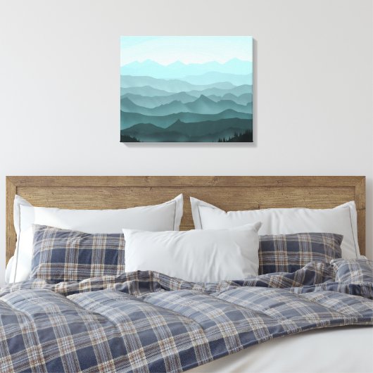 Misty Mountain Layers Canvas Afdruk (Insitu (Slaapkamer))