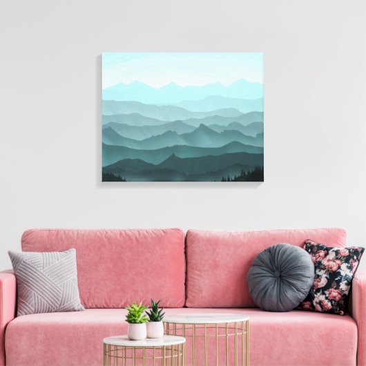 Misty Mountain Layers Canvas Afdruk (Insitu (Woonkamer))
