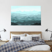 Misty Mountain Layers Canvas Afdruk (Insitu (Slaapkamer))