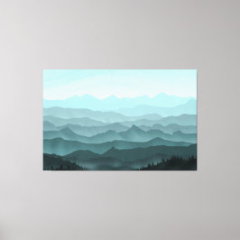 Misty Mountain Layers Canvas Afdruk