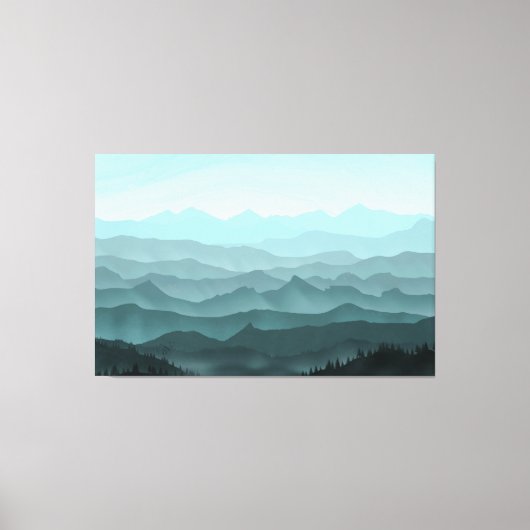 Misty Mountain Layers Canvas Afdruk (Voorkant)