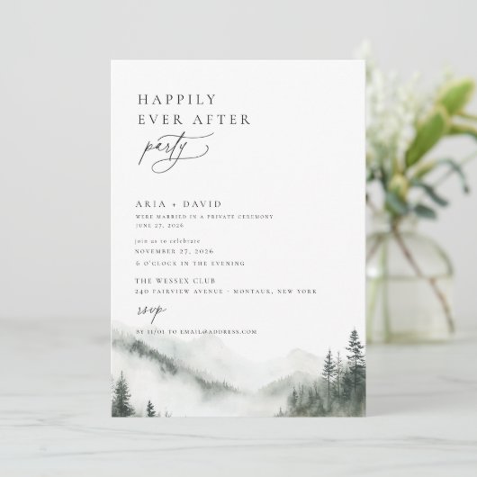 Misty Mountain nog lang en gelukkig na het feest Kaart (Staand voorkant)