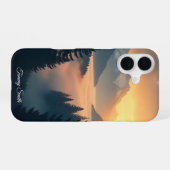 Misty Mountain Peak iPhone 16 Hoesje (Achterkant horizontaal)