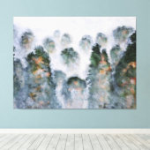 Misty Mountain Peaks Rocks Tranquility Serenity Ge Canvas Afdruk (Insitu (Houten vloer))