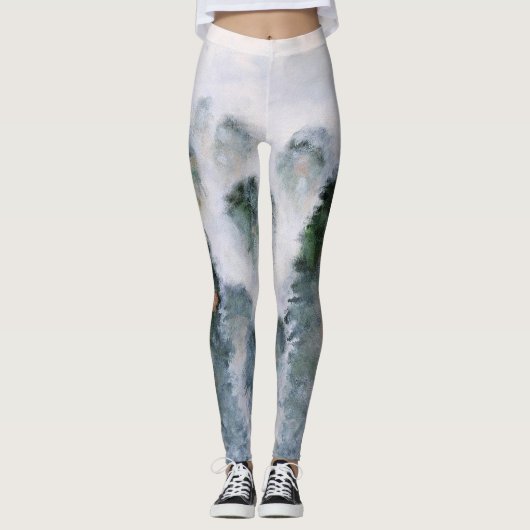 Misty Mountain Peaks Rocks Tranquility Serenity Ge Leggings (Voorkant)