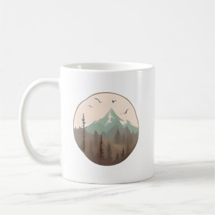 Misty Mountain Peaks – Serene Forest Landscape Koffiemok