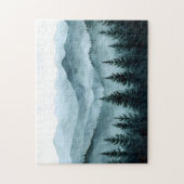 Misty Mountain Range Waterverf Legpuzzel (Verticaal)