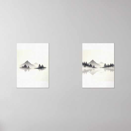 "Misty Mountain Reflections" Muurkunst Sets (Voorkant)