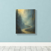 Misty Mountain Road Journey - Natuur Canvas Afdruk (Insitu (Houten vloer))