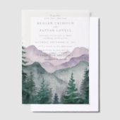 Misty Mountain Romance Waterverf bruiloft Vellum Uitnodigingen (Offset)
