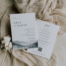 Misty Mountain rustieke bruiloft uitnodiging