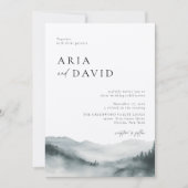 Misty Mountain rustieke bruiloft uitnodiging (Voorkant)
