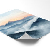 Misty Mountain Sunrise Waterverf Poster (Hoek)
