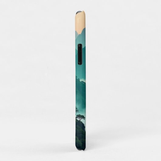 Misty Mountain Temple Landscape - Serene Aziatisch Case-Mate iPhone Case (Achterkant/rechts)