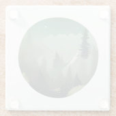 Misty Mountain Valley: een rustige wildernisontsna Glazen Onderzetter (Achterkant)