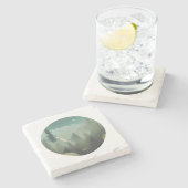 Misty Mountain Valley: een rustige wildernisontsna Stenen Onderzetter (Zijkant)