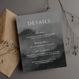 Misty Mountain Waterverf bruiloft Informatiekaartje