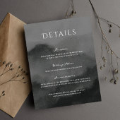 Misty Mountain Waterverf bruiloft Informatiekaartje