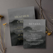 Misty Mountain Waterverf bruiloft Informatiekaartje