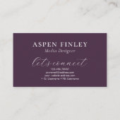 Misty Mountain Waterverf Paarse Visitekaartje (Achterkant)