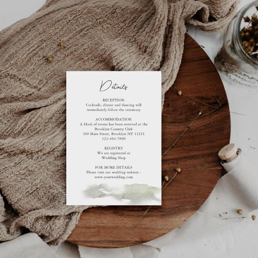 Misty Mountain Wedding Details  Informatiekaartje