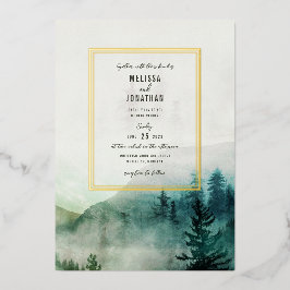Misty Mountain Wedding Invitation Folie Uitnodiging