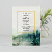 Misty Mountain Wedding Invitation Folie Uitnodiging (Staand Voorkant)