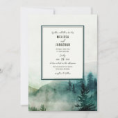 Misty Mountain Wedding Invitation Kaart (Voorkant)