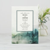 Misty Mountain Wedding Invitation Kaart (Staand voorkant)