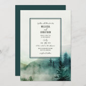 Misty Mountain Wedding Invitation Kaart (Voorkant / Achterkant)