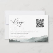 Misty Mountain Wedding QR-code RSVP Kaartje (Voorkant)